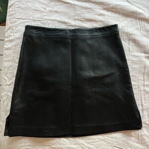 BCBG Black Lambskin Mini Skirt Size 8